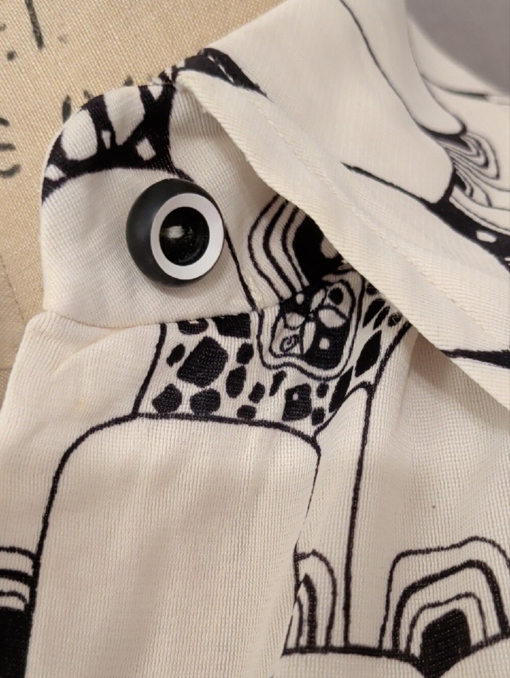 True Vintage Leo Narducci Mod 70s Black & White Long Sleeve Shirt Dress Not Perf - Picture 3 of 16